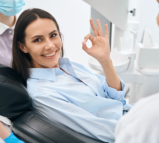 Man having dental examination done.