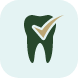 Animated tooth with checkmark representing preventive dentistry