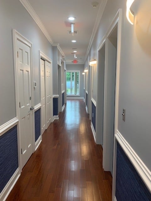 Hallway leading to dental treatment room