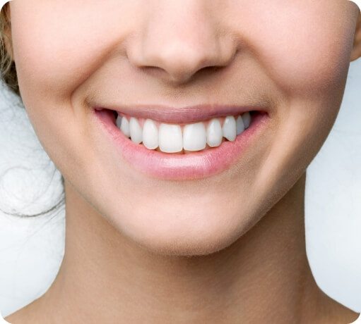 Closeup of smile after teeth whitening
